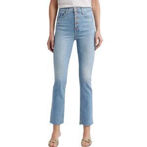 MSRP $238 MOTHER DENIM Pixie Dazzler Ankle Fray Distressed Sz 27‎ High Rise Jean